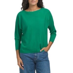 VILA MILANO | Dolman Sleeve Green 3/4 Sleeve Sweatshirt